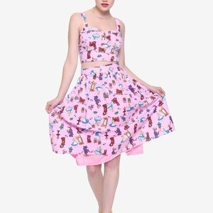 Disney Alice in Wonderland retro crop top/skirt set